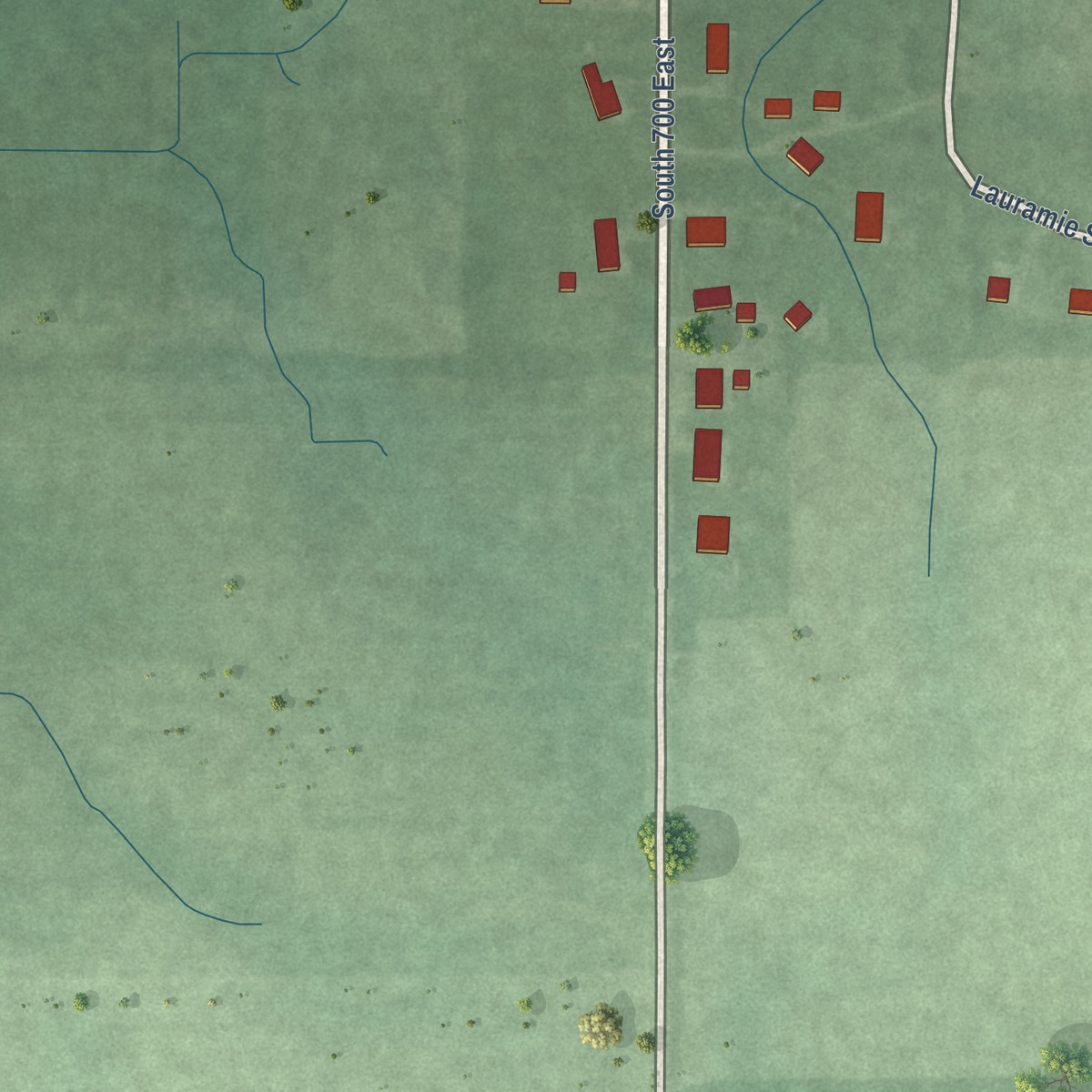 Second close-up of the map of Stockwell, Indiana print showing more streets and buildings