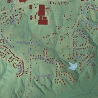 Second close-up of the map of Stokesdale, North Carolina print showing more streets and buildings