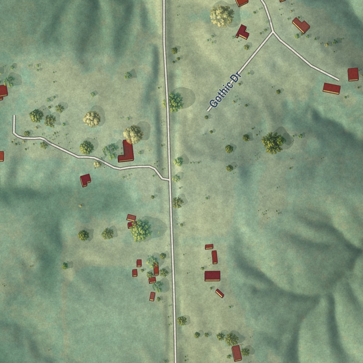 Second close-up of the map of Stone City, Iowa print showing more streets and buildings