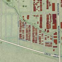 Second close-up of the map of Stone Park, Illinois print showing more streets and buildings