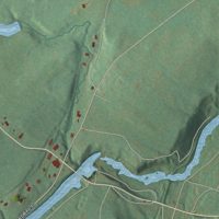 Second close-up of the map of Stone Ridge, New York print showing more streets and buildings