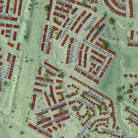 Second close-up of the map of Stone Ridge, Virginia print showing more streets and buildings