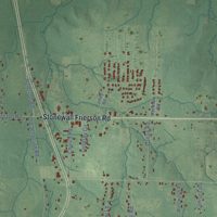 Second close-up of the map of Stonewall, Louisiana print showing more streets and buildings