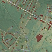Second close-up of the map of Stonewall, Mississippi print showing more streets and buildings