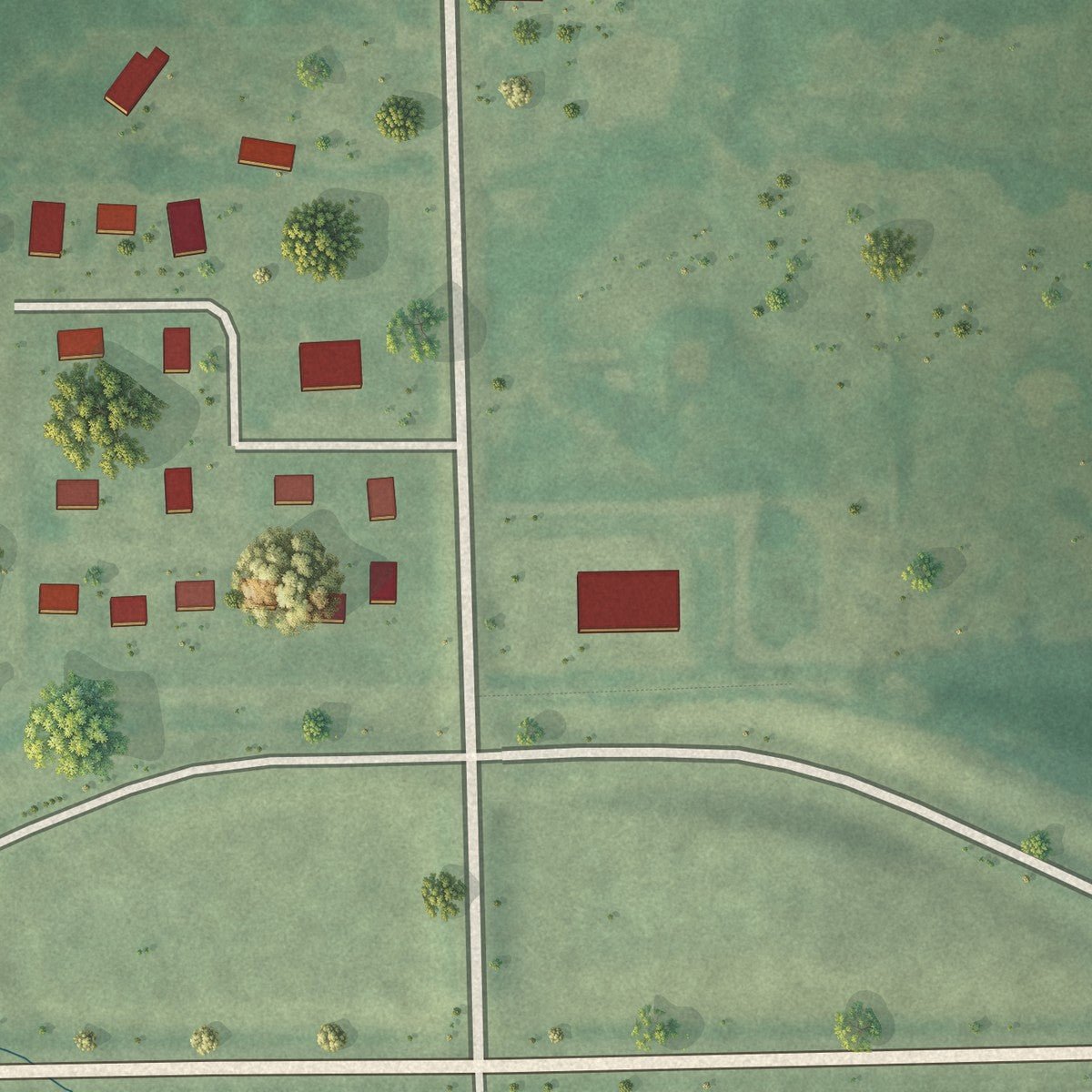 Second close-up of the map of Stonewall, Oklahoma print showing more streets and buildings