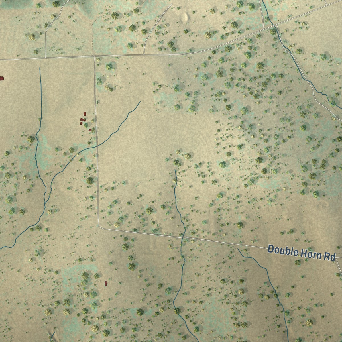 Second close-up of the map of Stonewall, Texas print showing more streets and buildings