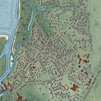 Second close-up of the map of Stony Brook, New York print showing more streets and buildings