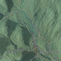 Second close-up of the map of Stony Creek, New York print showing more streets and buildings