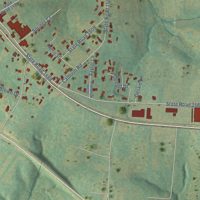 Second close-up of the map of Stony Point, North Carolina print showing more streets and buildings
