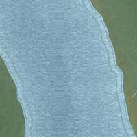 Second close-up of the map of Stony River, Alaska print showing more streets and buildings