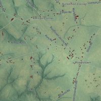 Second close-up of the map of Stow Creek, New Jersey print showing more streets and buildings