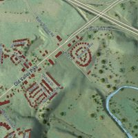 Second close-up of the map of Strasburg, Virginia print showing more streets and buildings