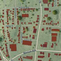 Second close-up of the map of Stratford Downtown, Connecticut print showing more streets and buildings