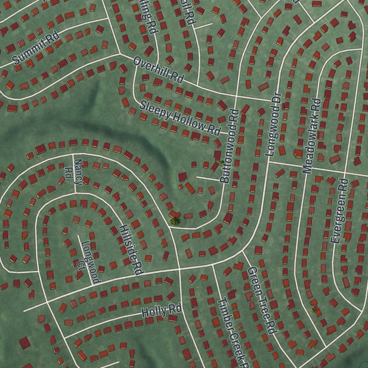 Second close-up of the map of Stratford, New Jersey print showing more streets and buildings