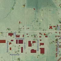 Second close-up of the map of Stratford, Wisconsin print showing more streets and buildings