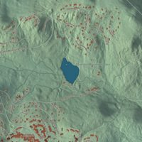 Close-up of the map of Stratton Mountain, Vermont print showing terrain and local geography