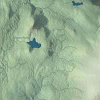 Close-up of the map of Stratton, Vermont print showing terrain and local geography