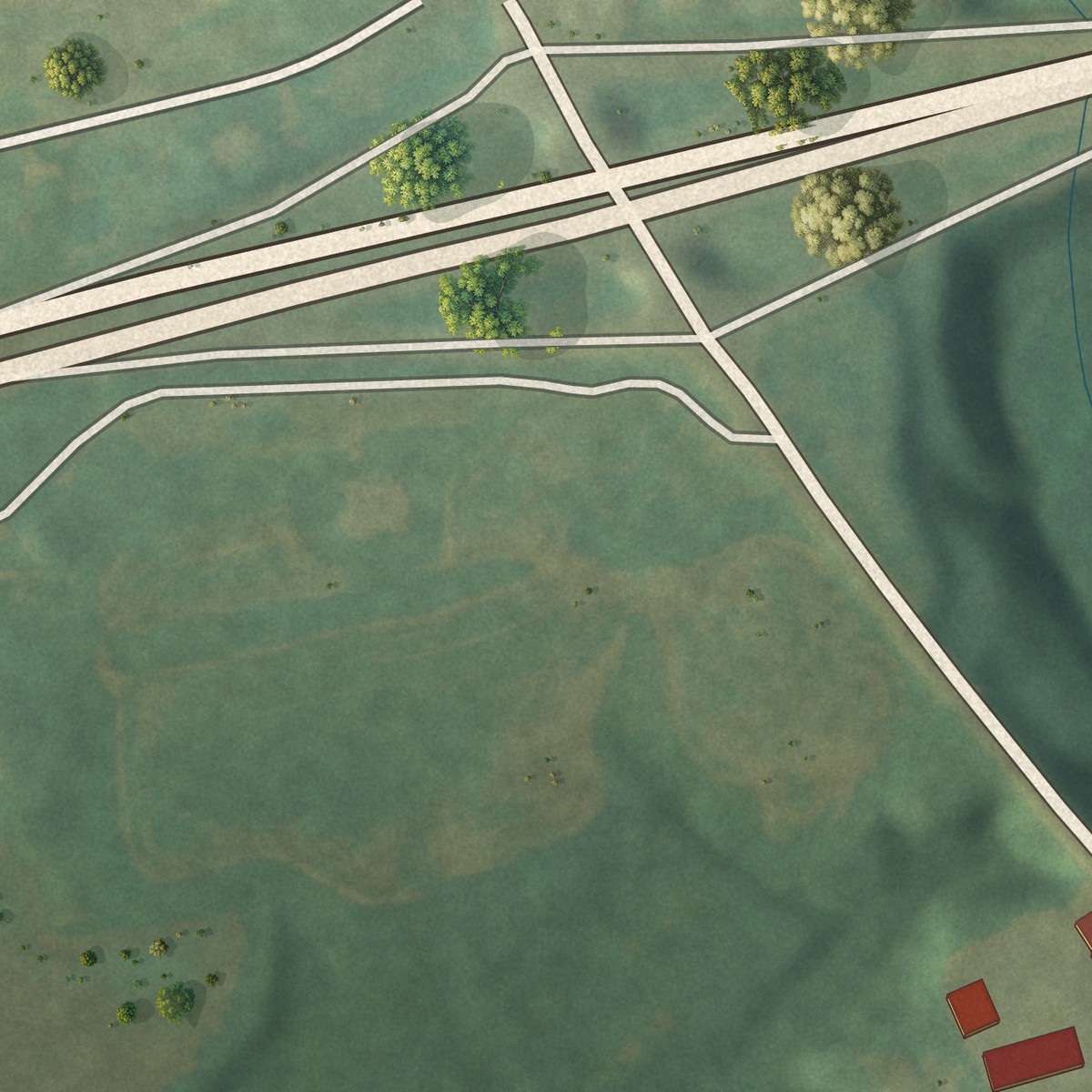 Second close-up of the map of Strausstown, Pennsylvania print showing more streets and buildings