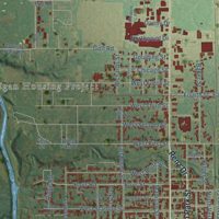 Second close-up of the map of Streator, Illinois print showing more streets and buildings