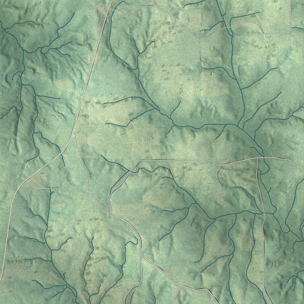 Second close-up of the map of Stringer, Mississippi print showing more streets and buildings