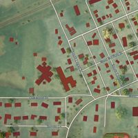 Second close-up of the map of Stronghurst, Illinois print showing more streets and buildings