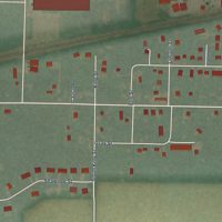 Second close-up of the map of Stryker, Ohio print showing more streets and buildings