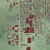 Second close-up of the map of Sturgis, Michigan print showing more streets and buildings