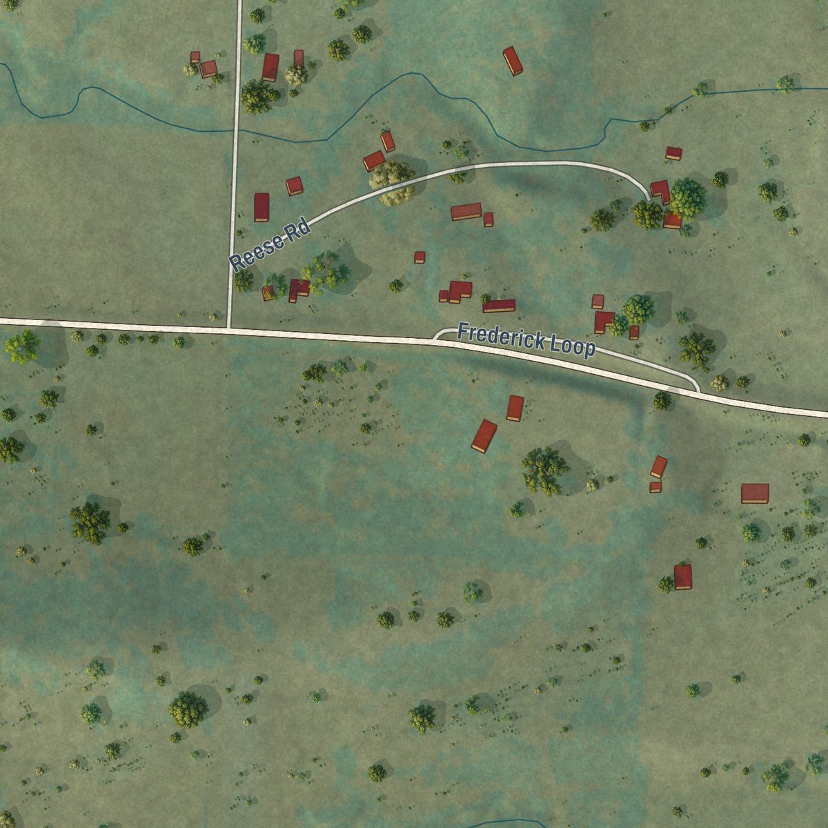 Second close-up of the map of Subiaco, Arkansas print showing more streets and buildings
