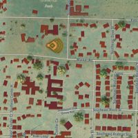 Second close-up of the map of Sublimity, Oregon print showing more streets and buildings