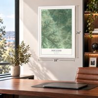 Success, Missouri map, 18 x 24 inch print in a white frame in a home office
