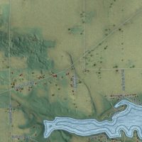 Second close-up of the map of Sugar Creek, Wisconsin print showing more streets and buildings