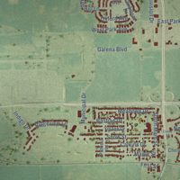 Second close-up of the map of Sugar Grove, Illinois print showing more streets and buildings