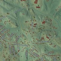 Second close-up of the map of Sugar Hill, Hall County, Georgia print showing more streets and buildings