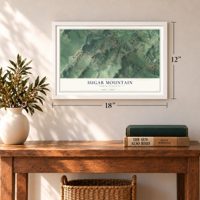 Sugar Mountain, North Carolina map, 12 x 18 inch print in a white frame in an entryway