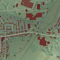 Second close-up of the map of Sugarcreek, Ohio print showing more streets and buildings