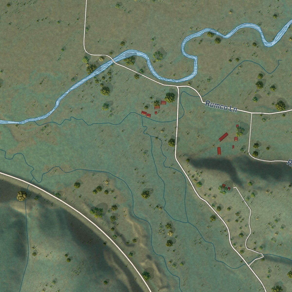 Second close-up of the map of Sula, Montana print showing more streets and buildings