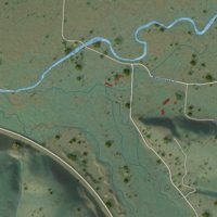 Second close-up of the map of Sula, Montana print showing more streets and buildings