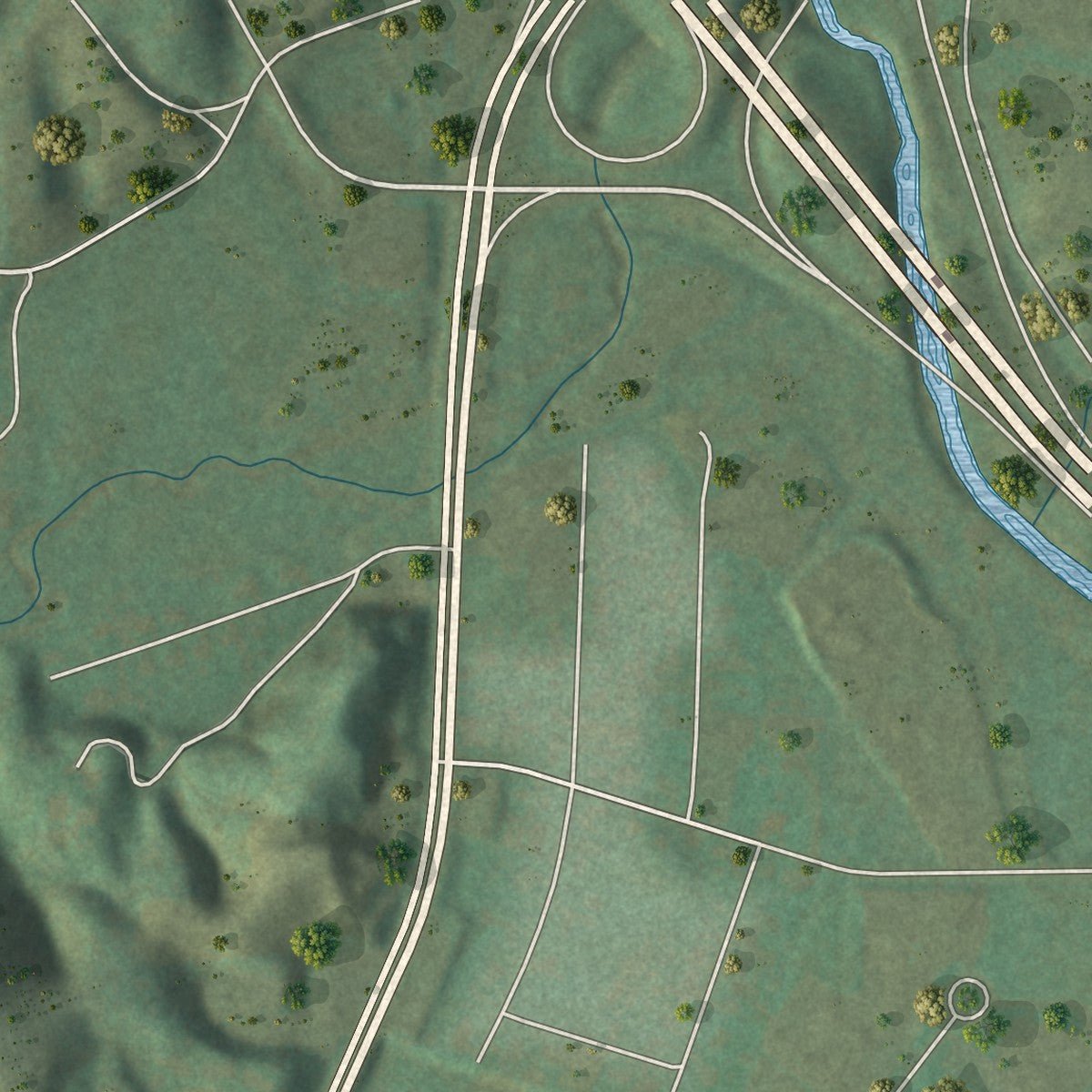 Second close-up of the map of Sullivan Gardens, Tennessee print showing more streets and buildings