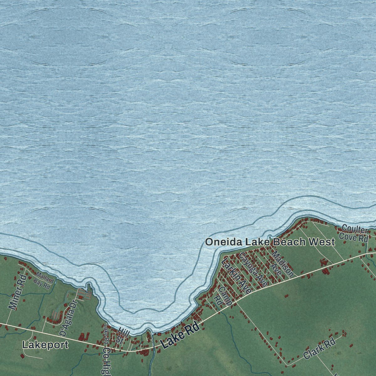 Second close-up of the map of Sullivan, New York print showing more streets and buildings