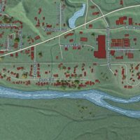 Second close-up of the map of Sultan, Washington print showing more streets and buildings
