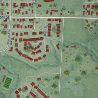 Second close-up of the map of Sumas, Washington print showing more streets and buildings