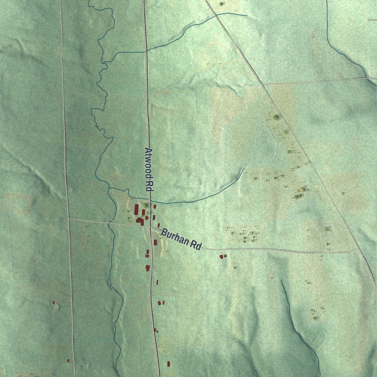 Second close-up of the map of Summerhill, New York print showing more streets and buildings