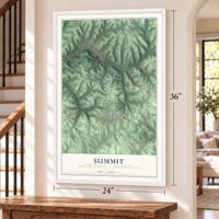 Summit, Butler County, Pennsylvania map, 24 x 36 inch print in a white frame by a staircase