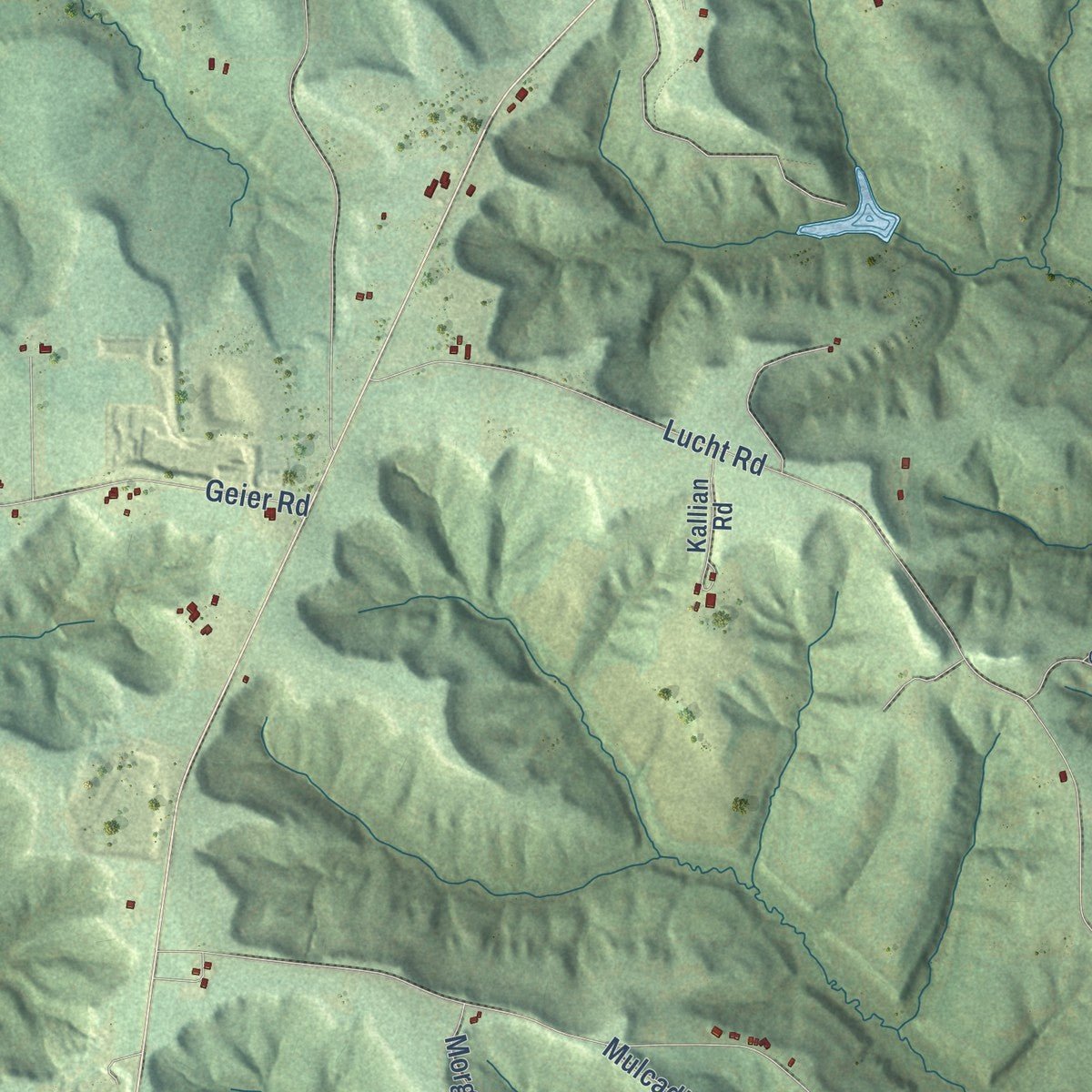 Second close-up of the map of Summit, Juneau County, Wisconsin print showing more streets and buildings