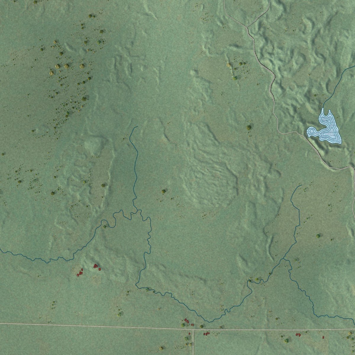 Second close-up of the map of Summit, Langlade County, Wisconsin print showing more streets and buildings
