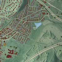 Second close-up of the map of Summit, New Jersey print showing more streets and buildings