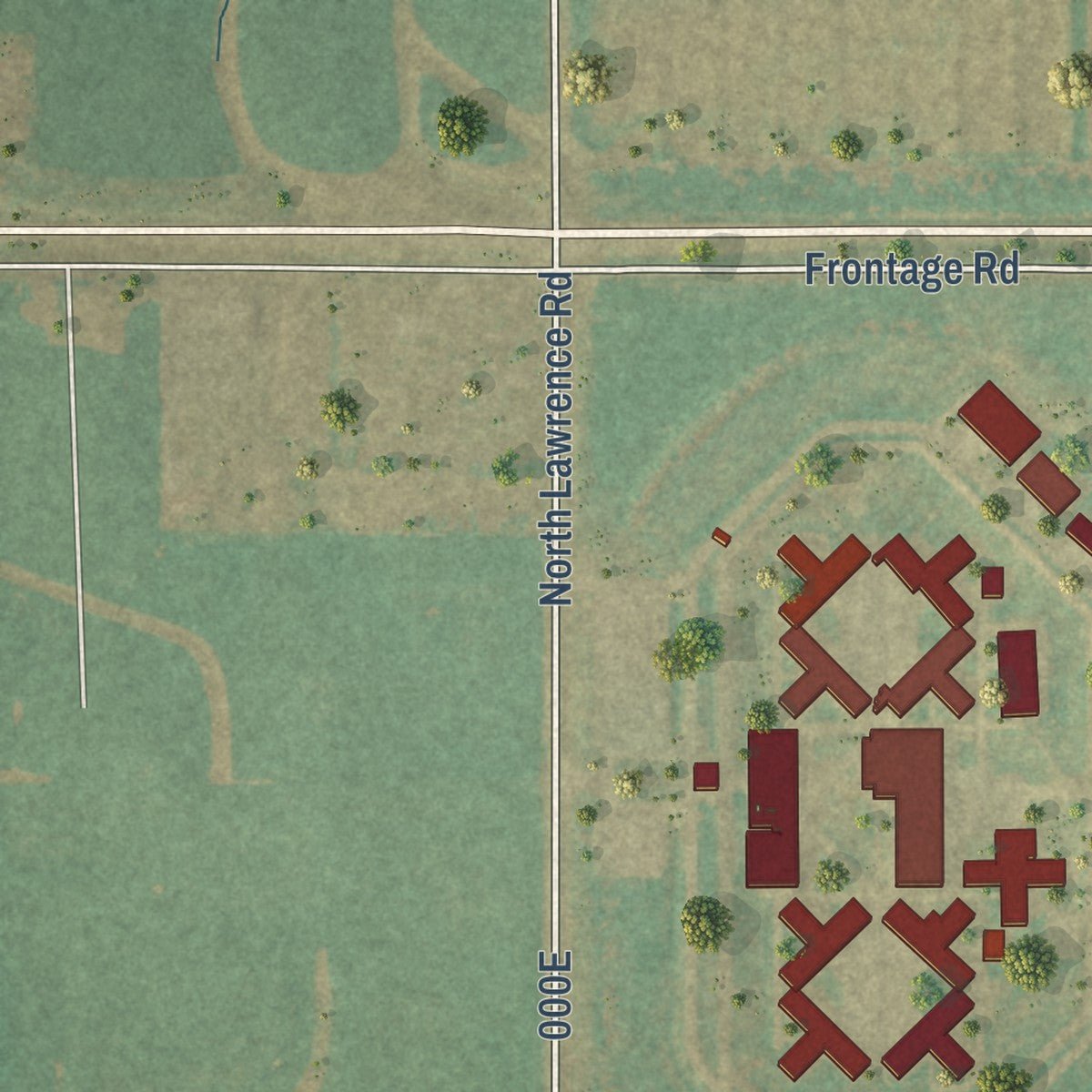 Second close-up of the map of Sumner, Illinois print showing more streets and buildings