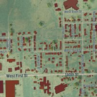 Second close-up of the map of Sumner, Iowa print showing more streets and buildings