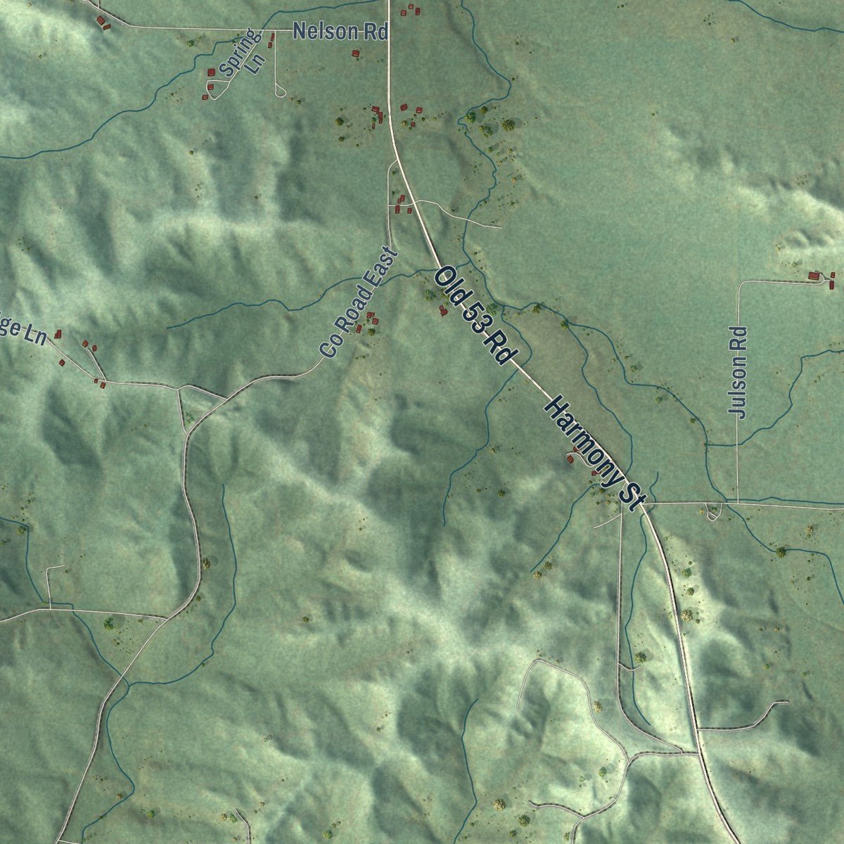 Second close-up of the map of Sumner, Trempealeau County, Wisconsin print showing more streets and buildings