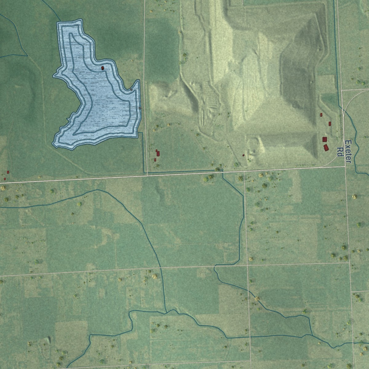 Second close-up of the map of Sumpter, Michigan print showing more streets and buildings